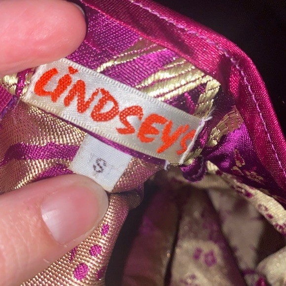 VINTAGE LINDSEY FUCHSIA ORIENTAL STYLE DRESS - Picture 8 of 8